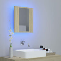 LED Bathroom Mirror Cabinet Sonoma Oak 40x12x45 cm