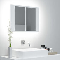 LED Bathroom Mirror Cabinet White 60x12x45 cm