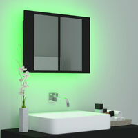 LED Bathroom Mirror Cabinet Black 60x12x45 cm
