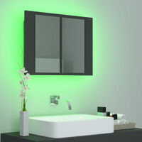 LED Bathroom Mirror Cabinet Grey 60x12x45 cm