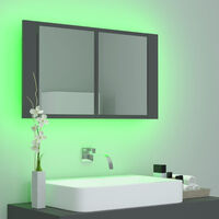 LED Bathroom Mirror Cabinet Grey 80x12x45 cm