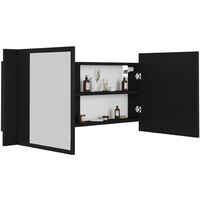 LED Bathroom Mirror Cabinet Black 100x12x45 cm