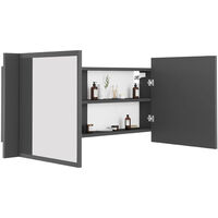 LED Bathroom Mirror Cabinet Grey 100x12x45 cm