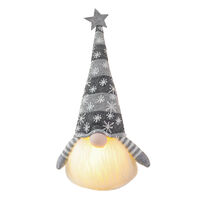 Lighted Scandinavian Christmas Gnome Swedish Santa Tomte Elf Toy with Bendable Nordic Hat for Home Table Xmas Decorations Holiday Gift (without battery),model:Grey - model:Grey
