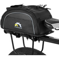 Waterproof Cycling Bicycle Insulated Cooler Bag MTB Bike Trunk Bag Rear Rack Bag Storage Luggage Carrier Bag Pannier,model:Black