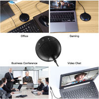Portable USB Conference Microphone 360¡ã Omnidirectional Condenser Mic with Mute and Volume Control Function Noise Cancellation Plug and Play Compatible with Windows MacOS for Computer PC Laptop Video Conference Chatting Recording Gaming Skype,model:Black