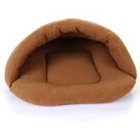 Pet Cat Puppy Sleeping Bag Warm Soft Dog Bed Cuddler House Pet Nest Cuddle Cave Dog Bed Sleeping Cushion for Pets,model:Brown S - model:Brown S