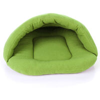 Pet Cat Puppy Sleeping Bag Warm Soft Dog Bed Cuddler House Pet Nest Cuddle Cave Dog Bed Sleeping Cushion for Pets,model:Green S