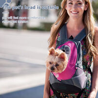 Pet Backpack Carrier Dog Carrier Pet Travel Bag Designed for Travel Hiking Walking Outdoor Use,model: Rose red-S
