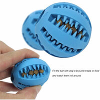 Dog Toy Ball, Nontoxic Bite Resistant Toy Ball for Pet Dogs Puppy Cat, Dog Pet Food Treat Feeder Chew Tooth Cleaning Ball Exercise Game IQ Training Ball 7CM,model:Orange