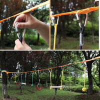 Outdoor Sports Obstacle Walking Flat Belt Balance Training Equipment Climbing Rope Children's Climbing Combination Sports Suit Rope Ladder,model:Multicolor