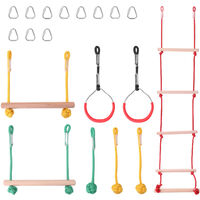 Outdoor Sports Balance Training Equipment Climbing Rope Children's Climbing Combination Sports Suit with/without Rope Ladder,model:Multicolor with ladder