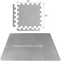 12PCS 30*30cm Protective Floor Mat Anti-slip Bubble Bowl Foam Exercise Cushion,model:Grey 12pcs