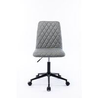 Velvet Office Chair Ergonomic Computer Task Desk Chair Without Arms Fabric Swivel Chair Home Office Bedroom ( grey )
