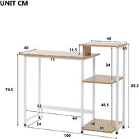 Computer Desk With 3 Tier Storage Shelves Desk Table with Bookshelf Laptop Table With Steel Frame for Small Spaces Home Office Workstation