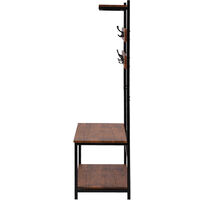 Coat Rack Stand, Industrial Coat Tree, Hall Tree Free Standing, Hall Shoes Rack with Removable Hooks Height 150 cm