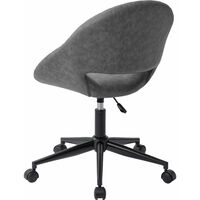 Office Chair Swivel Desk Chair with Armrest Computer Chair Bedroom Armchair Adjustable Height ( Retro grey/PU )