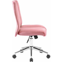Velvet Office Chair Swivel Chair Desk Chair Luxurious Cushion for Home Office (Pink)
