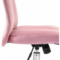Velvet Office Chair Swivel Chair Desk Chair Luxurious Cushion for Home Office (Pink)