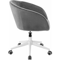 Velvet Desk Chair Office Chair with Arms Luxurious Cushion for Home Office Swivel Chair (Grey)
