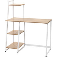 Computer Desk With 4 Tier Storage Shelves Desk Table Student Study Table with Bookshelf Writing Desk PC Laptop Table for Small Spaces Home Office Workstation