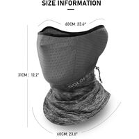 Unisex Cooling Face Cover Reflective Trim Moisture-wicking Elastic Neck Gaiter Bandana for Cycling Fishing Climbing,model:Light grey One Size - model:Light grey One Size