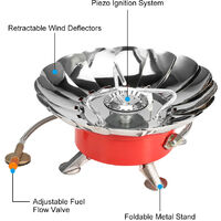 Lixada Windproof Piezo Ignition Gas Stove Outdoor Cooking Gas Burner with Extended Pipe for Camping Picnic BBQ,model:Stove - model:Stove
