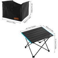 Portable Camping Table Folding Table Aluminum Table with Storage Bag Carry Bag for Picnic Hiking Camping Cooking and Outdoor,model:Black