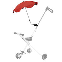Sunshade Umbrella UV Rays Protection Parasol Rain Canopy Cover Clamp-On Shade Umbrella for Baby Stroller,model:Red