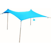 Beach Tent Sun Shelter with Sandbags for Camping Fishing Hiking Backyard Beach Park,model:Blue
