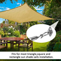 Shade Sail Hardware Kit Triangle Square Rectangle Heavy Duty Sun Shade Sail Installation Tool for Deck Garden Lawn Patio,model:Silver