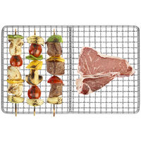 Titanium Grill Plate Ultralight Barbecue Rack BBQ Wire Mesh Baking Roasting Cooling Net Plate for Outdoor Camping Backpacking Picnic,model:Silver