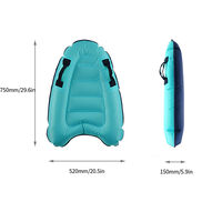 Outdoor Inflatable Surfboard Surfing Board Learn to Swim Safely Lightly Kick Board Surfing Swimming Bodyboard,model:Blue - model:Blue