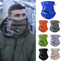 Adjustable Fleece Neck Gaiter Warmer Reflective Safety Face Cover Balaclava Winter Warm Outdoor Sport Scarf for Men and Women Skiing Cycling Running,model:Light grey - model:Light grey