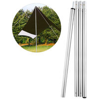 2.8m Awning Support Rod Folding Sunshade Pole Replacement for Beach Garden Outdoor Camping Hiking,model:Silver - model:Silver