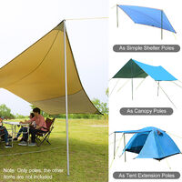 2.8m Awning Support Rod Folding Sunshade Pole Replacement for Beach Garden Outdoor Camping Hiking,model:Silver