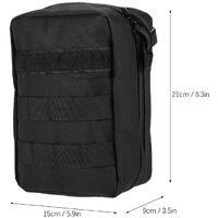 Lixada First Aid Kit Empty Bag Travel Emergency Survival Pouch Medical Storage Bag Medicine Package Pack Traveling Hunting First Aid Bag,model:Black