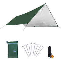 Awning Waterproof Tarp Tent Shade with Pole Folding Camping Canopy Ultralight Beach Sun Shelter for Camping Hiking and Survival Shelter,model: 3x4m