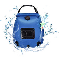 Solar Camping Shower Bag Solar Heated Travel Shower Bag Foldable Lightweight Portable Bag Outdoor Hiking Climbing Bathing Bag 20L / 5 Gallons Blue,model:Blue