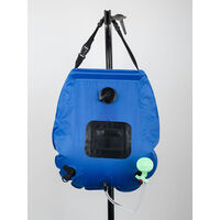 Solar Camping Shower Bag Solar Heated Travel Shower Bag Foldable Lightweight Portable Bag Outdoor Hiking Climbing Bathing Bag 20L / 5 Gallons Blue,model:Blue