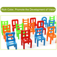 18Pcs Balancing Chairs Set Assorted Stacking Chairs Game Kids' Party Favor Stacking Toys,model:Multicolor