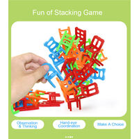18Pcs Balancing Chairs Set Assorted Stacking Chairs Game Kids' Party Favor Stacking Toys,model:Multicolor