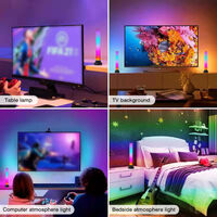 2 Packs RGBW Floor Lamps LEDs Light Bar Music Colorful Atmosphere Ambiance Backlight Decoration Lighting Dimmable Lamp with Remote Control for Bedroom Living Room KTV Gaming Room,model: 2pcs