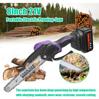 21V 8inch Portable Electric Pruning Saw Small Wood Spliting Chainsaw Brushless Motor One-handed Woodworking Tool for Garden Orchard,model:Multicolor UK Plug - Multicolor