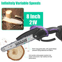 21V 8inch Portable Electric Pruning Saw Small Wood Spliting Chainsaw Brushless Motor One-handed Woodworking Tool for Garden Orchard,model:Multicolor UK Plug - Multicolor