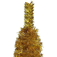 Slim Christmas Tree with LEDs&Ball Set Gold 210 cm