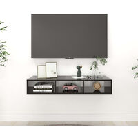 Wall Shelf High Gloss Black 102x30x17 cm Chipboard