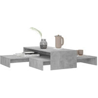 Nesting Coffee Table Set Concrete Grey 100x100x26.5cm Chipboard