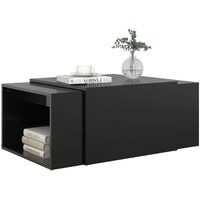 3 Piece Nesting Coffee Table Set High Gloss Black 60x60x30 cm