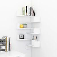 Wall Corner Shelves 2 pcs White 40x40x50 cm Chipboard